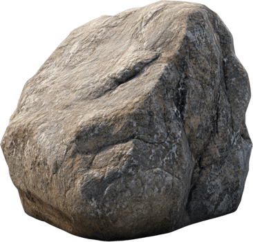 A rugged rock formation, showcasing textured surfaces and natural coloration. Great for geological or outdoor-themed projects. png