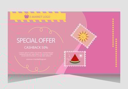Sale ad banner template vector