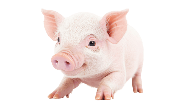 Cute young piglet exploring its surroundings in a bright setting, showcasing playful and curious behavior png