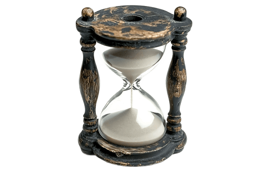 Vintage Black and Gold Hourglass png