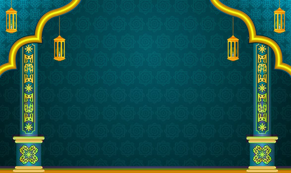 Islamic blue background with Pattern Ornament vector