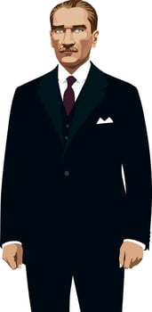 Mustafa Kemal Ataturk, Illustration, an ideal illustration for his social media posts vector