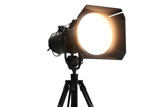 A powerful studio lighting device mounted on a tripod, showcasing focused illumination for photography png