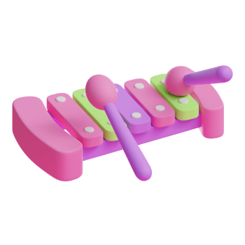 3d xylophone childrens toy icon png