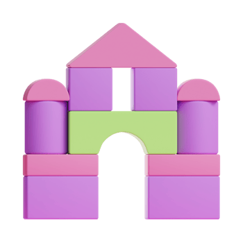 3d building blocks childrens toy icon png