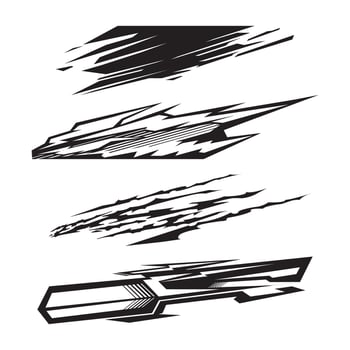 set Wrap design for car vectors. car stickers stripes. mud splash abstract template20250223 vector