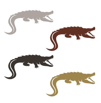 Crocodile in Swamp Water Cute Cartoon Crocodile with Big Teeth vector