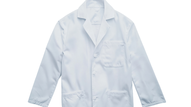 White lab coat on plain background representing healthcare professionalism and scientific research attire png