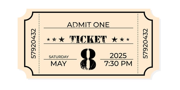 A ticket for a concert or event vector