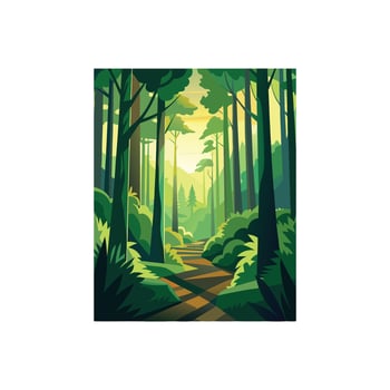 Whispering Woods A Tranquil Forest Illustration Designs vector