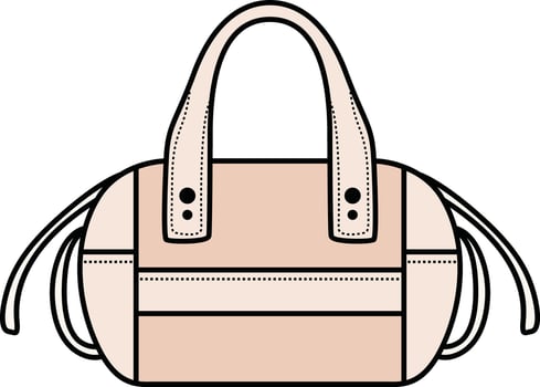 A minimalist beige handbag with straps, suitable for casual and elegant outfits. vector