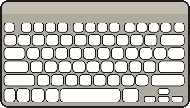 A modern keyboard with a sleek design, ideal for office and tech-related themes. vector
