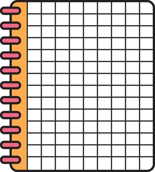 A grid-patterned notebook with a spiral binding, perfect for jotting down ideas and notes. vector