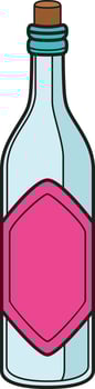 A minimalistic glass bottle with a simple design, perfect for beverages. vector