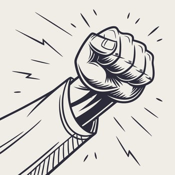 Power Punch Illustration with Explosion Effect vector