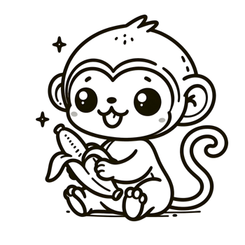 Happy Monkey Eating png