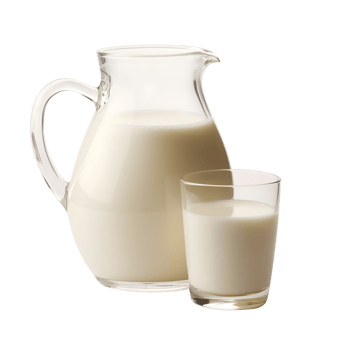 A glass of milk and a pitcher of milk png