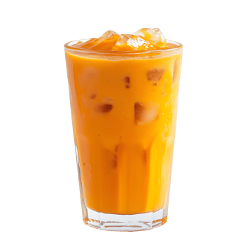 A glass of orange drink with ice on top png