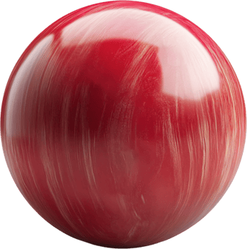 Glossy red sphere with striated pattern. High reflection and color variation add depth. Isolated on a black background, simple yet elegant. png