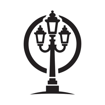 Classic Black Lamp Post Icon vector