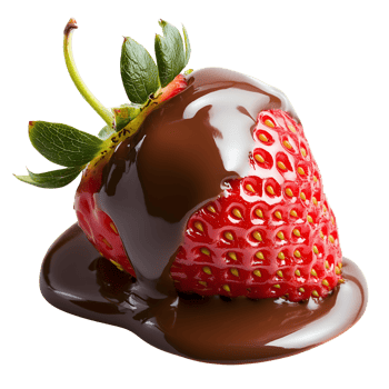 A strawberry covered in chocolate png