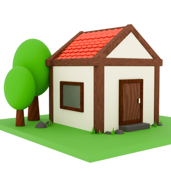 3d render small house with transparent background png