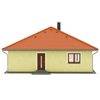 3d render yellow single story house with transparent background png