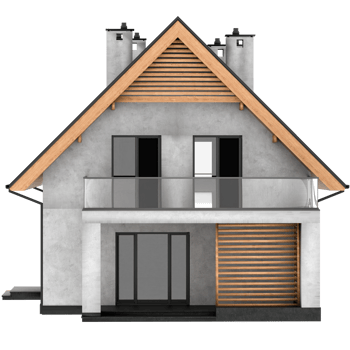 3d render contemporary house with transparent wallpaper png