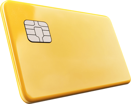 A sleek golden card with integrated chip for secure transactions, representing modern finance and technological advancement. png