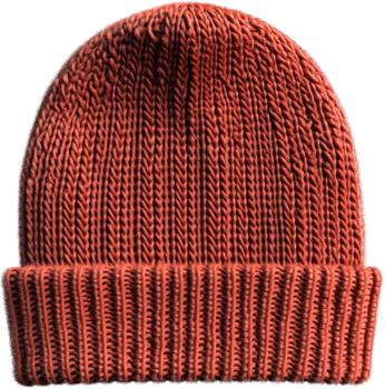 Knitted beanie with ribbed brim. Cozy headwear to keep you warm in the cold. Great for winter activities. png