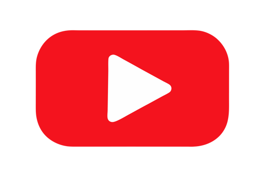 A red rounded rectangle features a white play button in the center, symbolizing a well-known video-sharing platform cutouts png