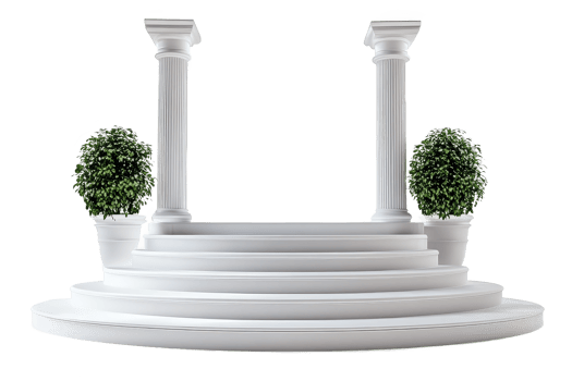 marble greek columns 3D illustration Soft Beam png