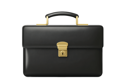 Illustration of a Executive Black Briefcas Silky Glow png