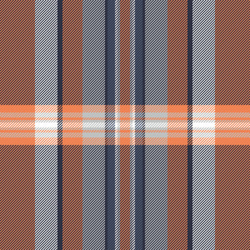 Multicultural fabric texture , length check pattern background. Plank tartan textile seamless plaid in dark and orange colors. vector