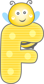 Cute Bee Animal, Letter F png