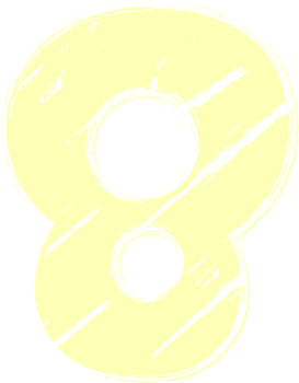 Pastel Hand drawn crayon, Number 8 png