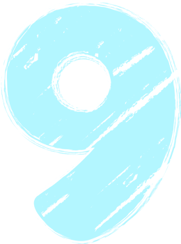 Pastel Hand drawn crayon, Number 9 png