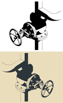 Steam valve illustrations vector