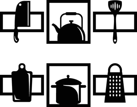 Kitchen Set Wall Decor vector