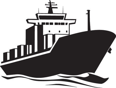 Clean and simple black silhouette of a shipping icon. vector