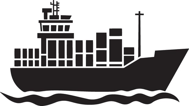 Minimalistic black illustration of a shipping symbol. vector