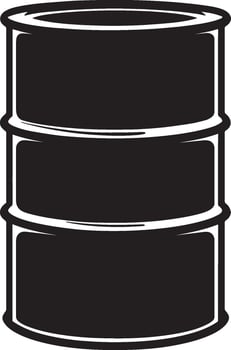 Minimalistic black illustration of an oil barrel symbol. vector