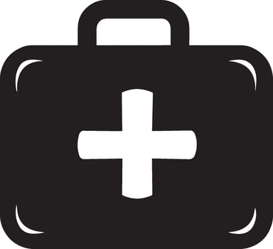 first-aid box icon clean simple silhouette black illustration vector