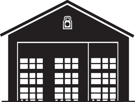 warehouse icon clean simple silhouette black illustration vector