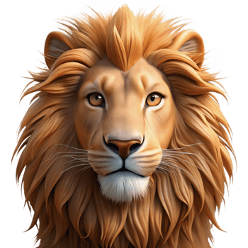 wonderful classic dramatic classic Portrait of a majestic lion with a flowing mane, piercing amber eyes, dramatic backlighting, hyperrealistic, authentic professional png