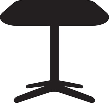 table icon clean simple silhouette black illustration vector