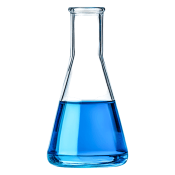 Blue Liquid in Laboratory Flask on Isolated Background png