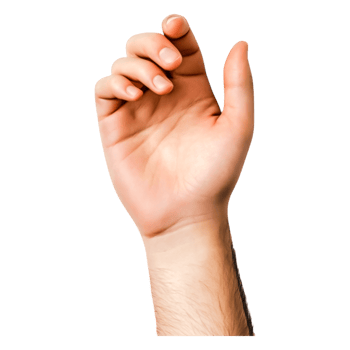 Open Hand Gesture with Natural Skin Tone and Subtle Details png
