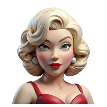 wonderful creative beautiful creative A glamorous Hollywood starlet from the 1940s with platinum blonde curls, ruby red lipstick, and a seductive gaze, lit by classic Hollywood lighting premium... png