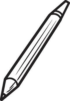 Clean and simple black linear outline of a pencil. vector